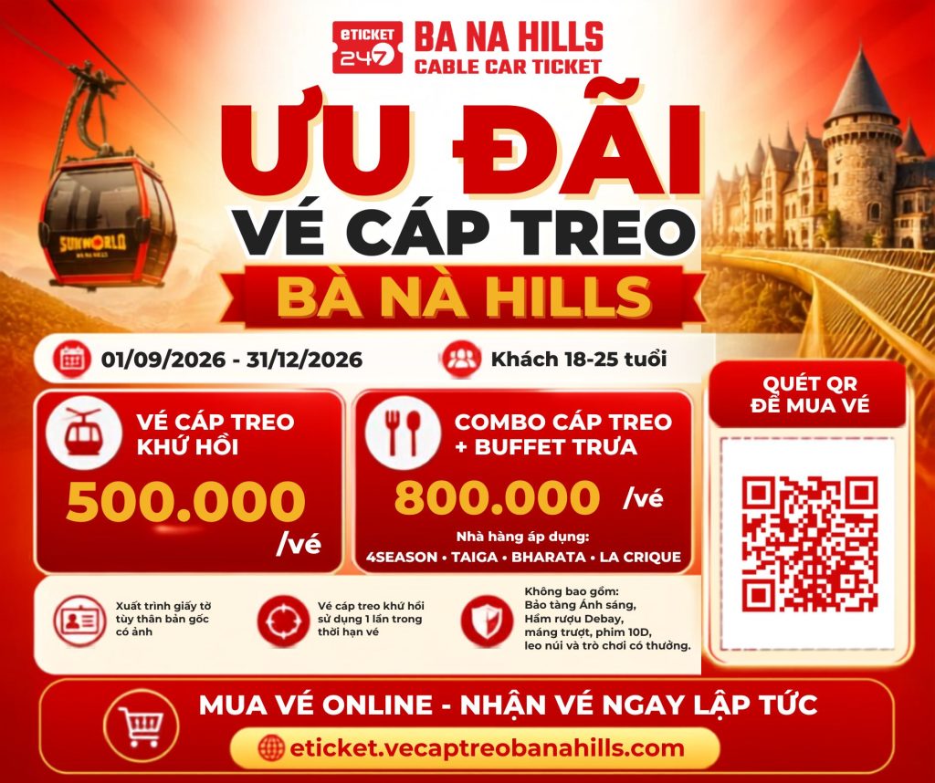 Bà Nà Hills - Vé cáp treo Bà Nà Hills khuyến mãi cho du khách 18-25 tuổi 2 Bà Nà Hills khuyến mãi cho du khách 18-25 tuổi, Khuyến mãi Bà Nà Hills